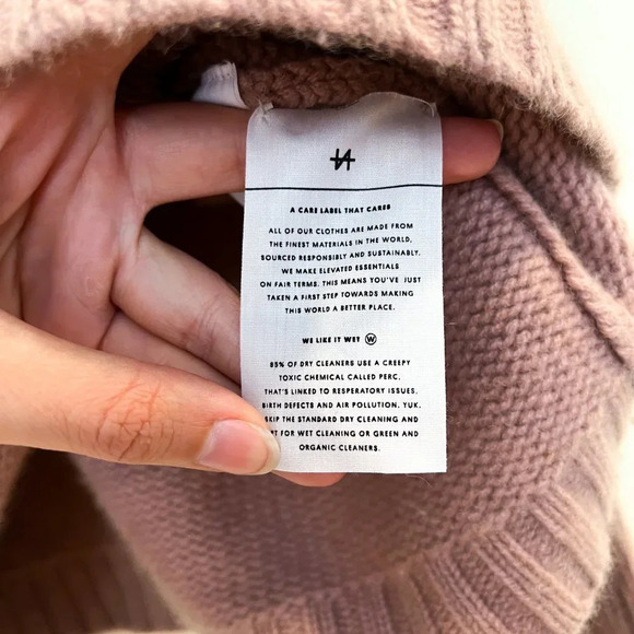 NAADAM 100% Cashmere Pink Cutout Shoulder Designer Knit Pullover Sweater S - Picture 7 of 9